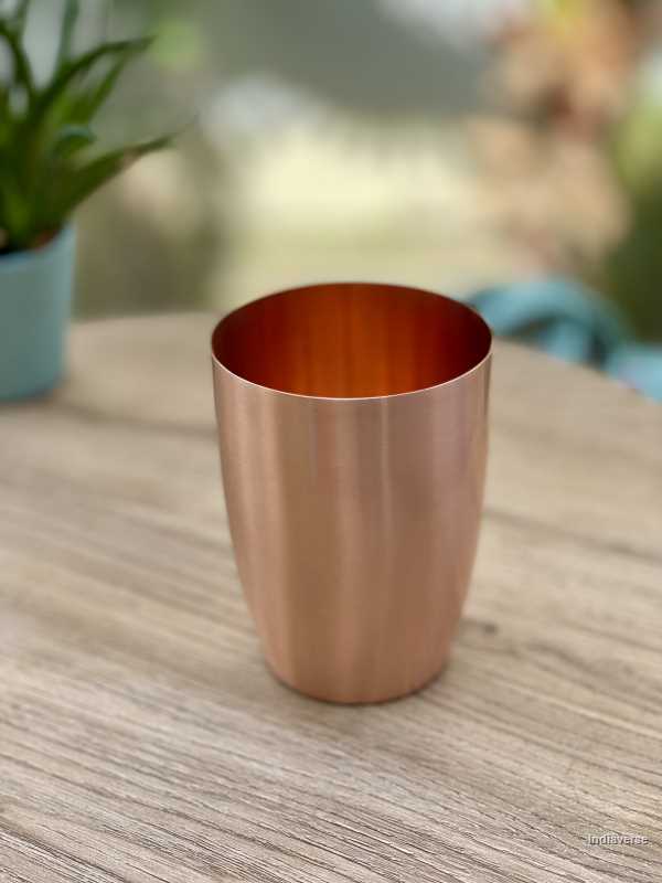 polished smooth copper tumbler made from pure copper for drinking