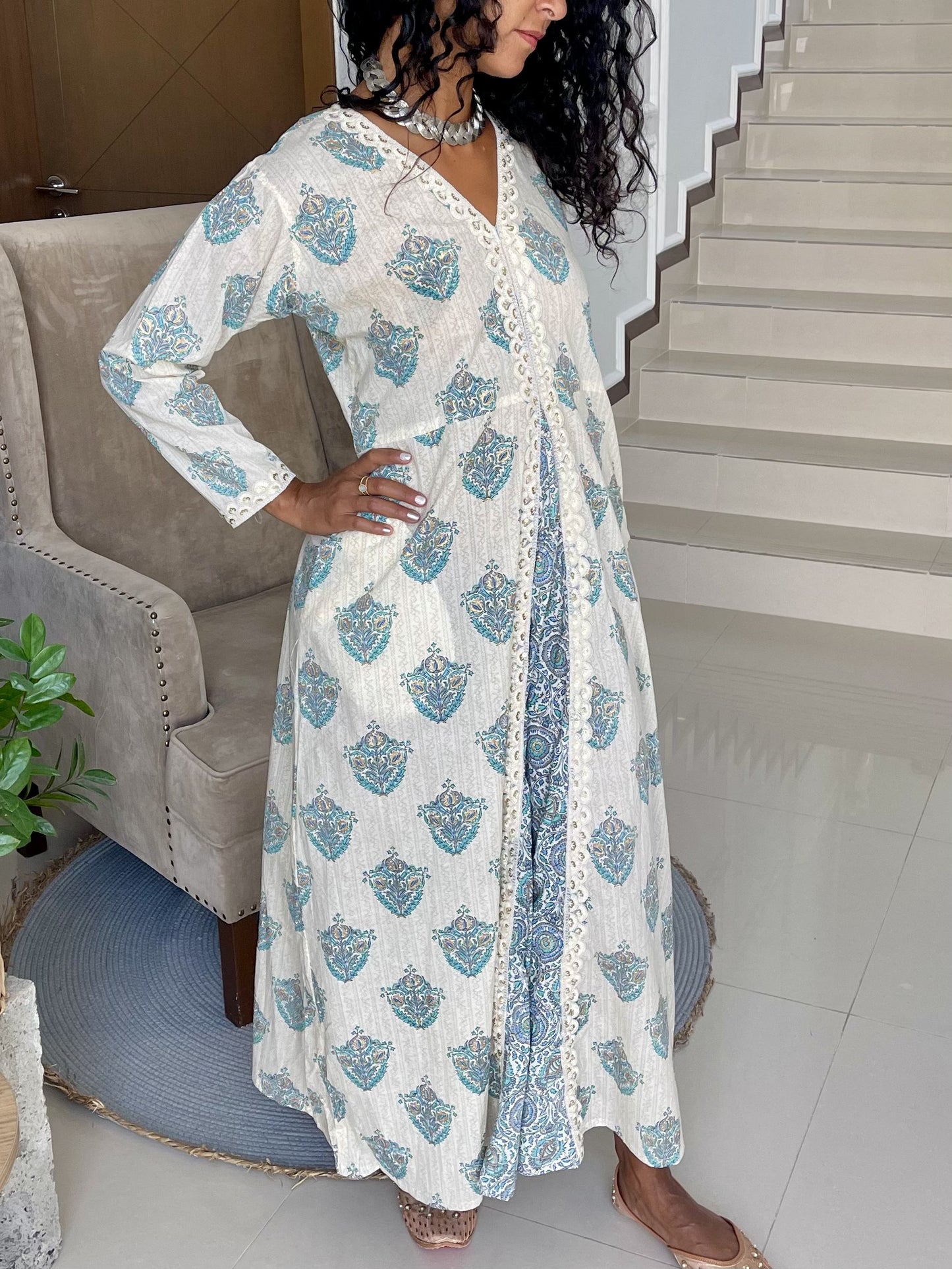 Amira-Glow-Jalabiya-maxi-Dress-full-length-and-full-sleeve-with-indian-design-blue-color