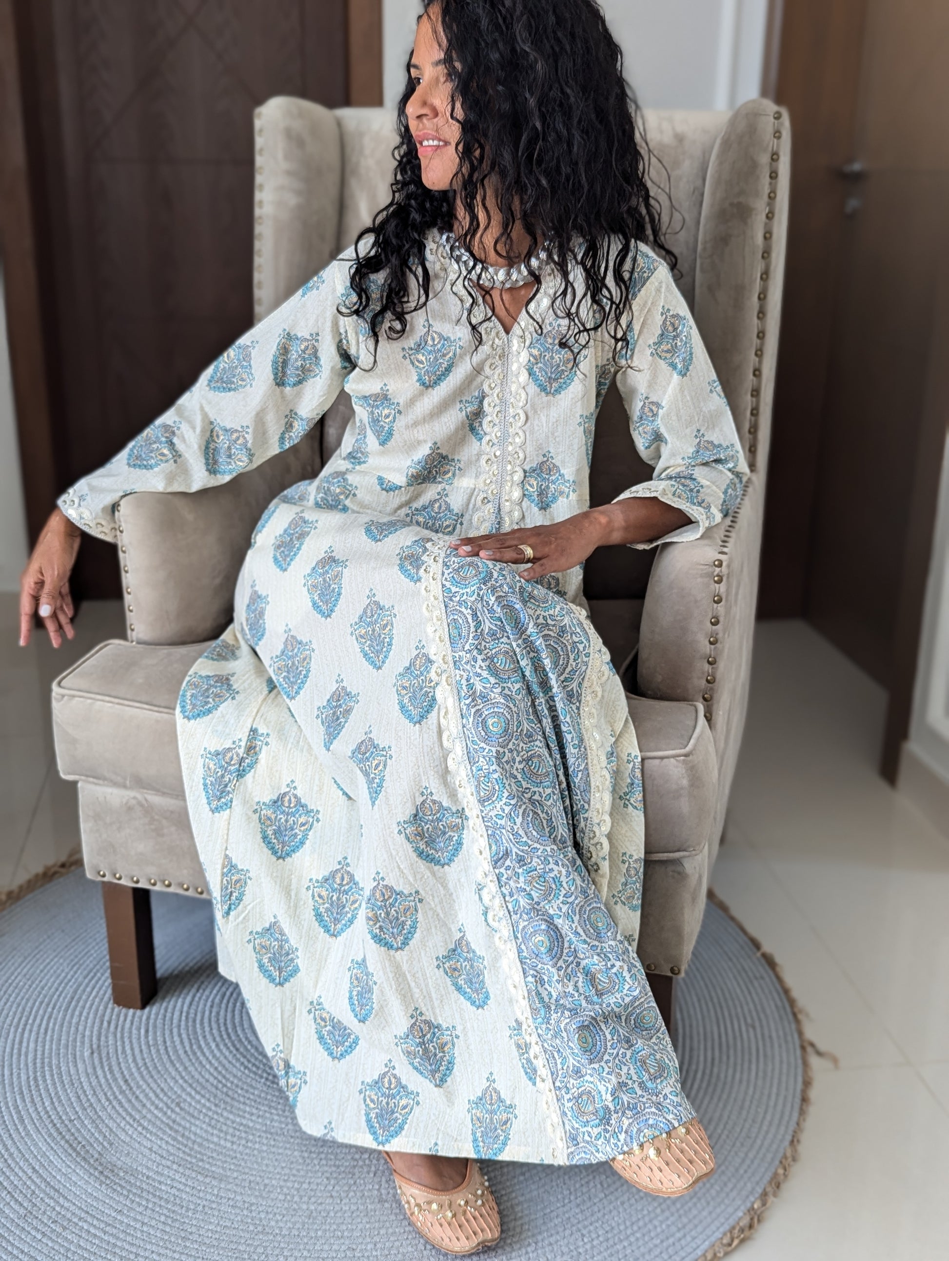 Amira-Glow-Jalabiya-maxi-Dress-full-length-and-full-sleeve-with-indian-design-blue-color