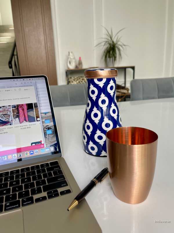 polished smooth copper tumbler made from pure copper for drinking 