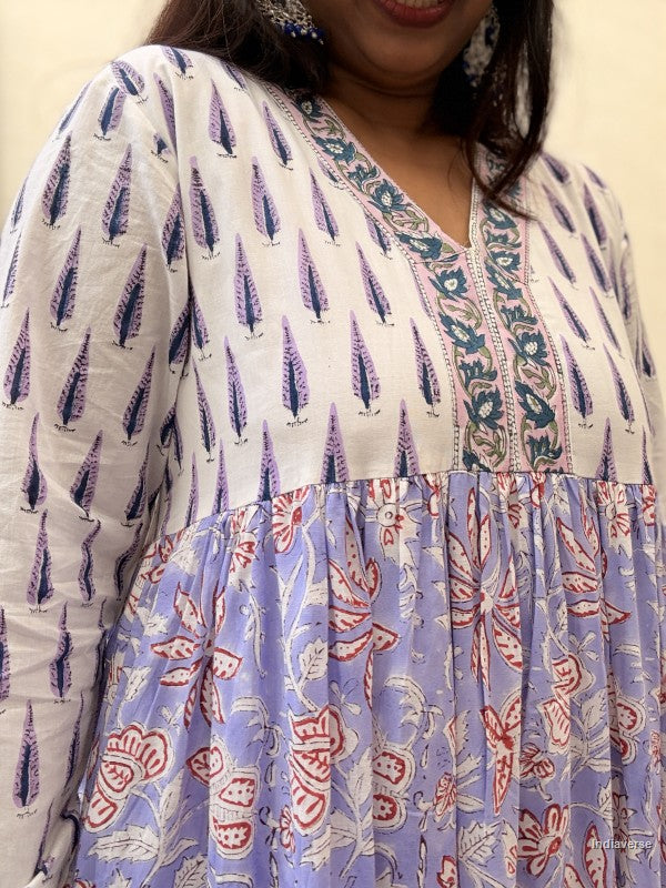 Jaipur Maxi Dress Aquamarine – Hand Block Printed Cotton Maxi Dress