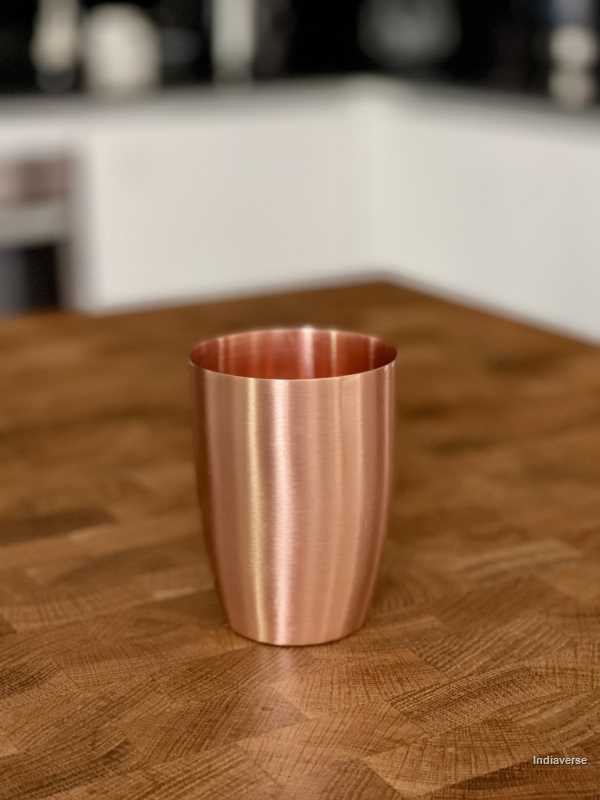 polished smooth copper tumbler made from pure copper for drinking 