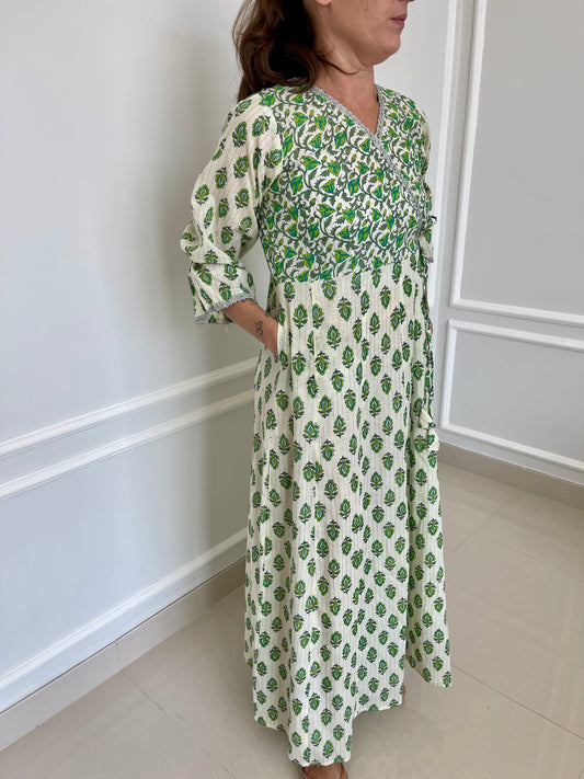 Wrap Dress - Green Myth