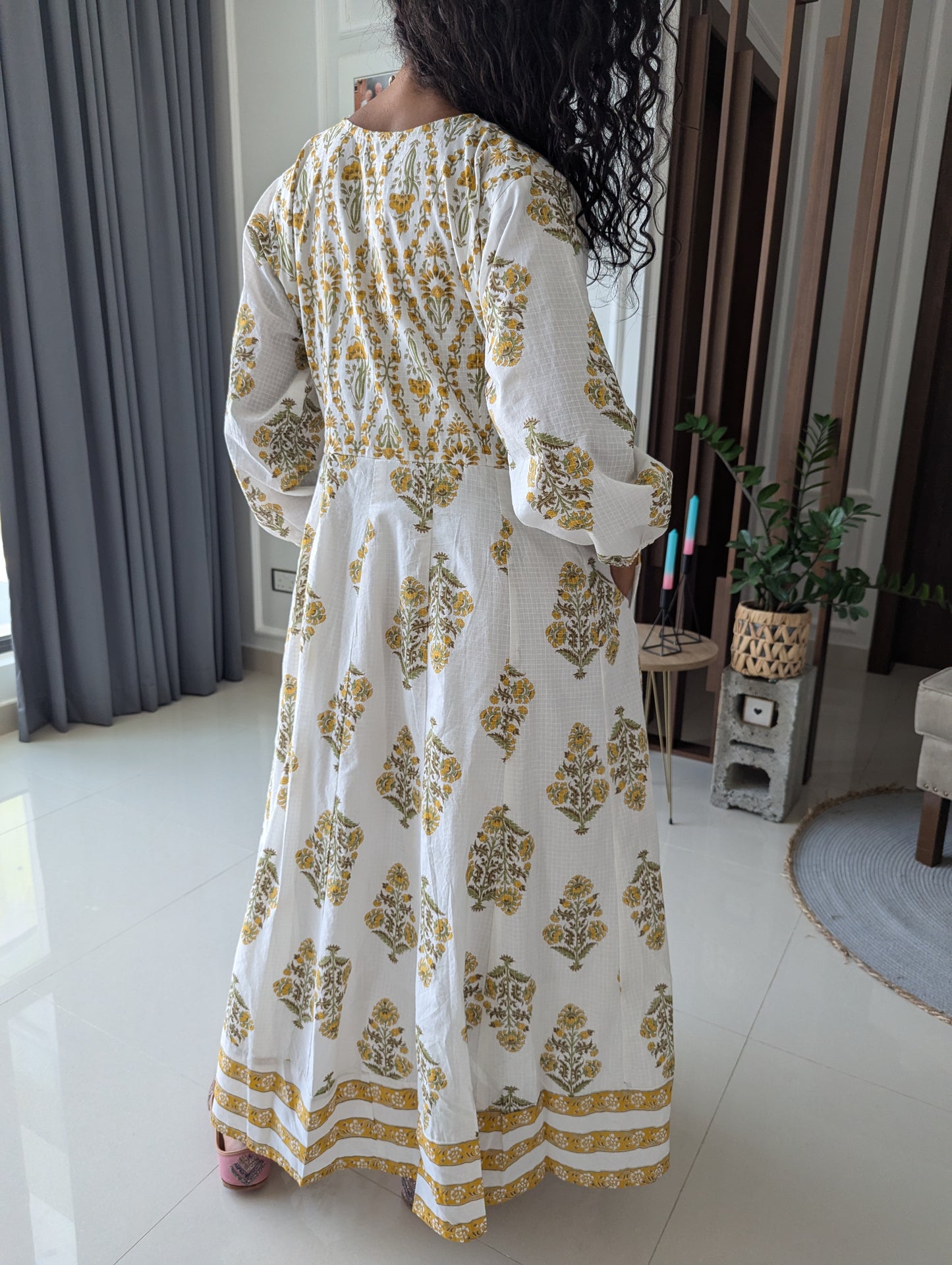 maxi-cotton-dress-with-yellow-flower-design-printed-in-jaipuri-style-full-length-sleeves-and-ankle-length