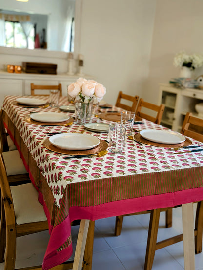 table cover with small pink floral design(2)