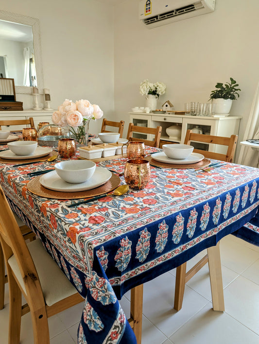 table cover with orange flowers light design(1)