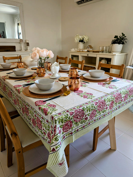 table cover with pink roses design(1)