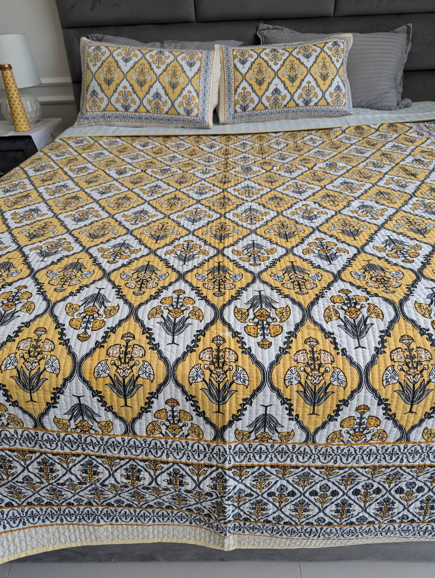 Rajasthani Comforter - Yellow Treasure