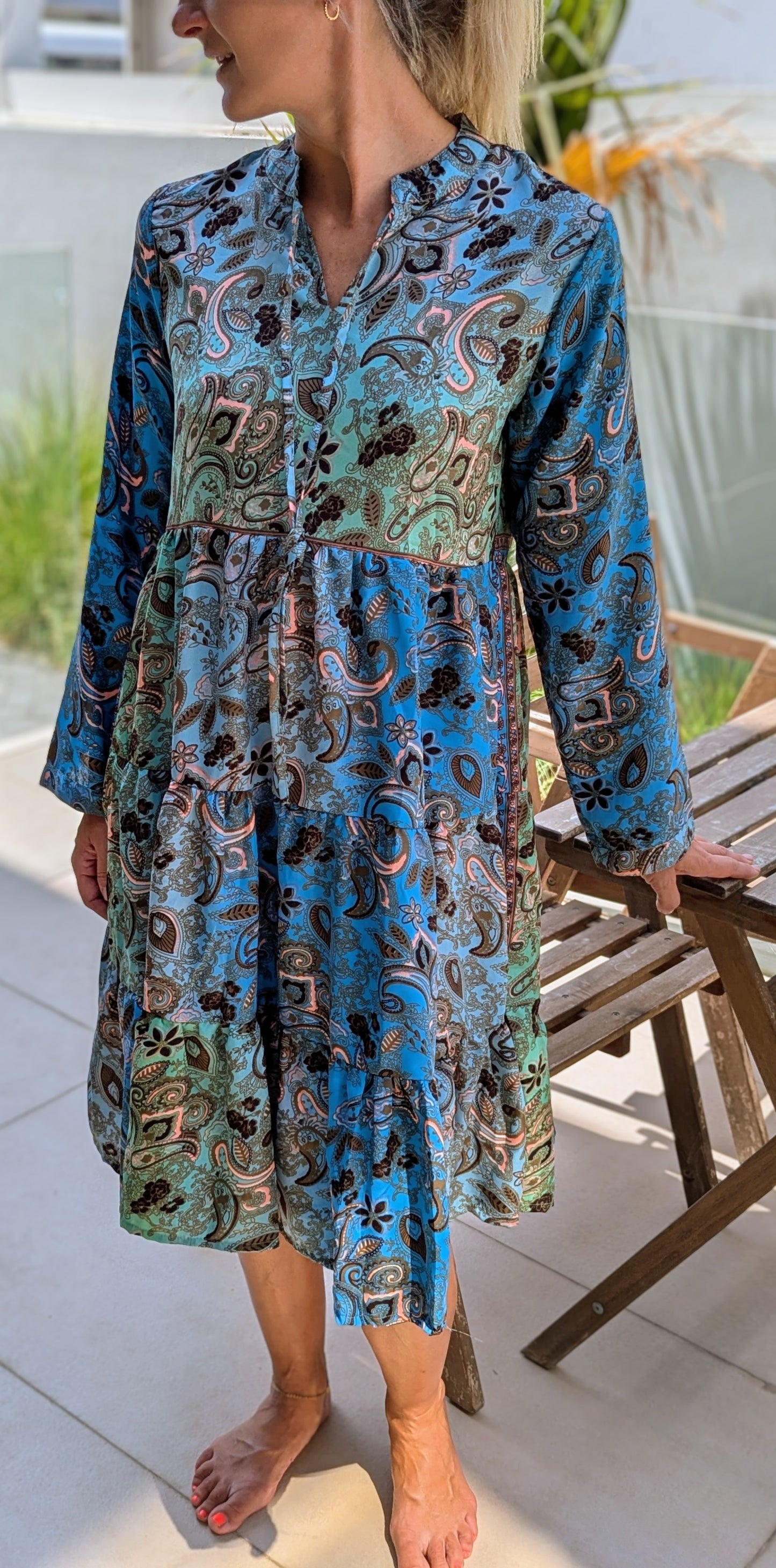 Goa Ocean Summer Midi Dress