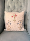 Quilted Cushion Cover - Floral Elegance