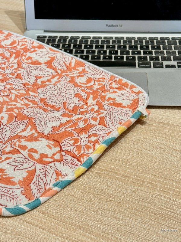Quilted Laptop Sleeve - Orange