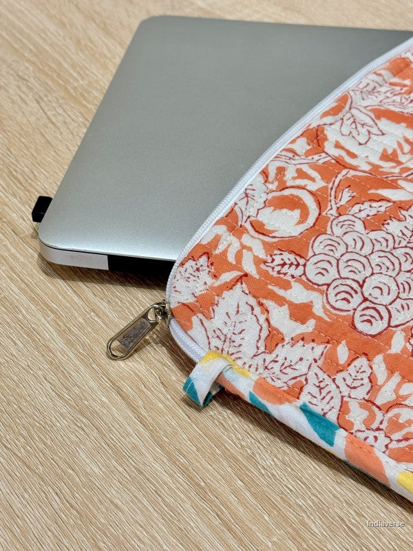 Quilted Laptop Sleeve - Orange
