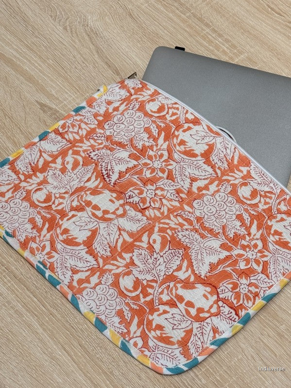 Quilted Laptop Sleeve - Orange