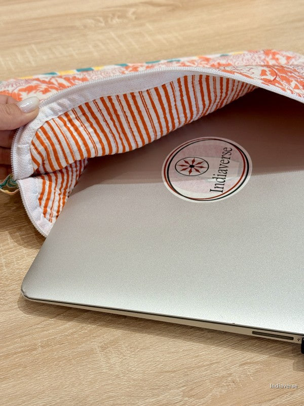 Quilted Laptop Sleeve - Orange