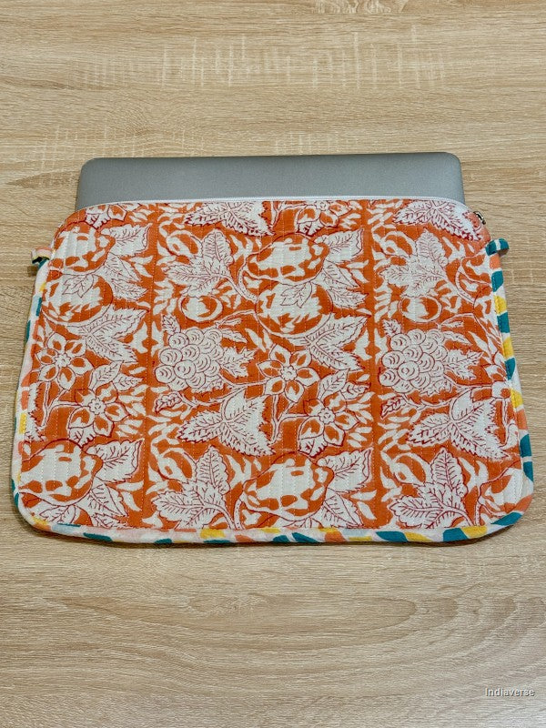 Quilted Laptop Sleeve - Orange