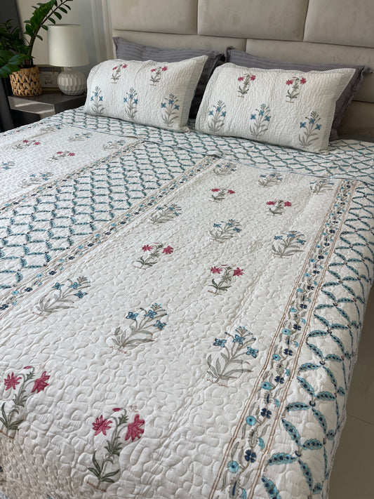 Jaipuri Comforter - Blue Elegance