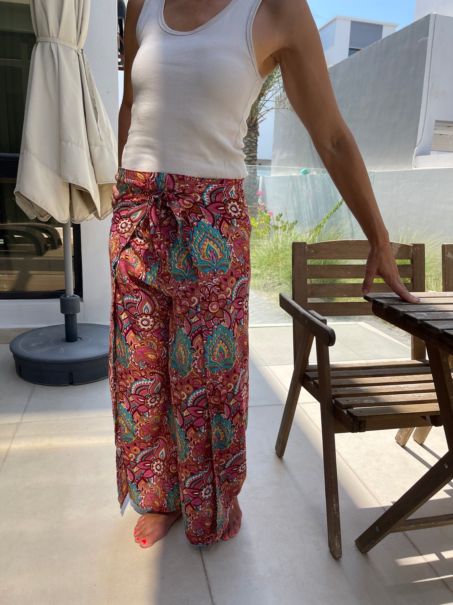 rayon-cotton-wrap-pants-for-tying-around-the-waist-with-Indian-inspired-pink-pattern-design