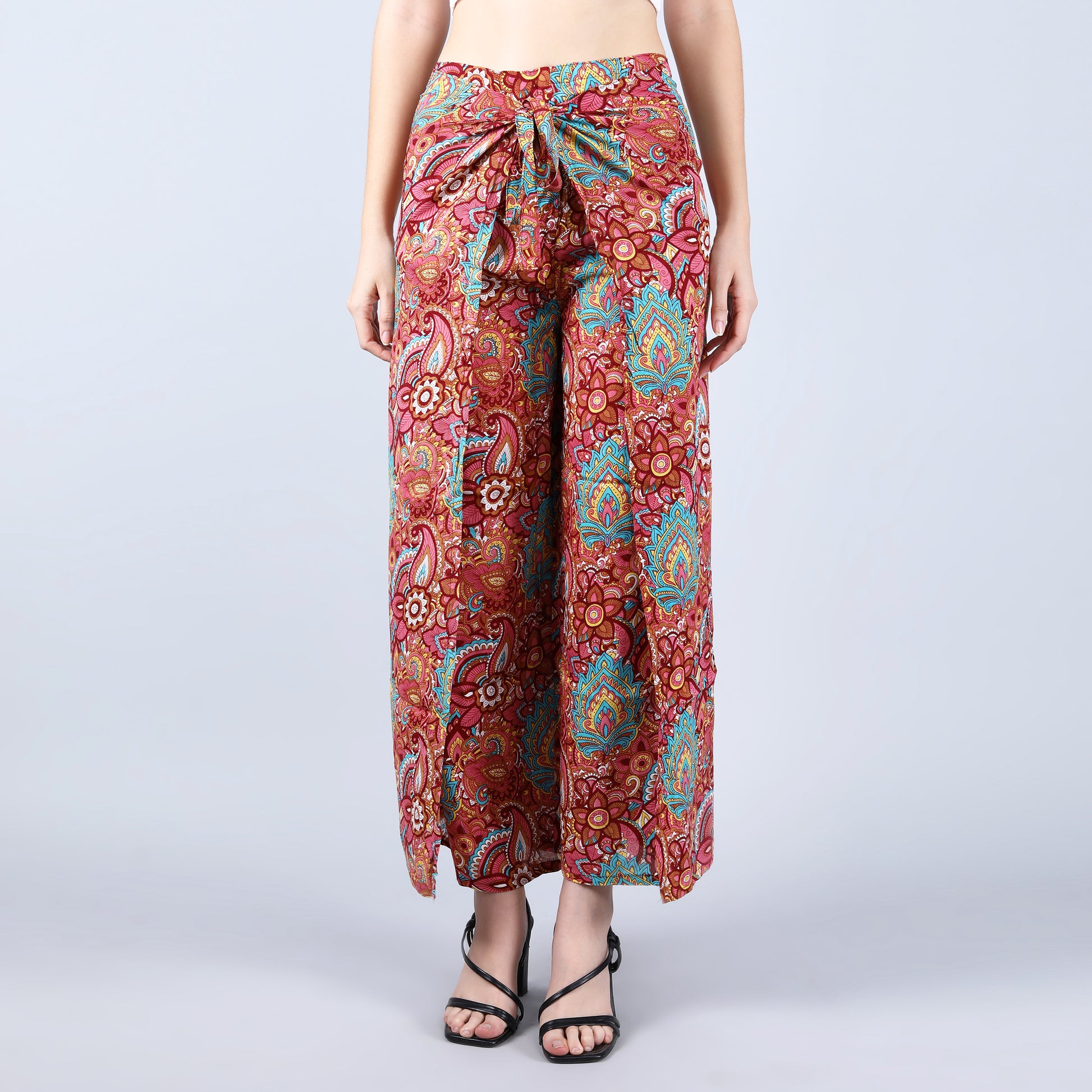 rayon-cotton-wrap-pants-for-tying-around-the-waist-with-Indian-inspired-pink-pattern-design