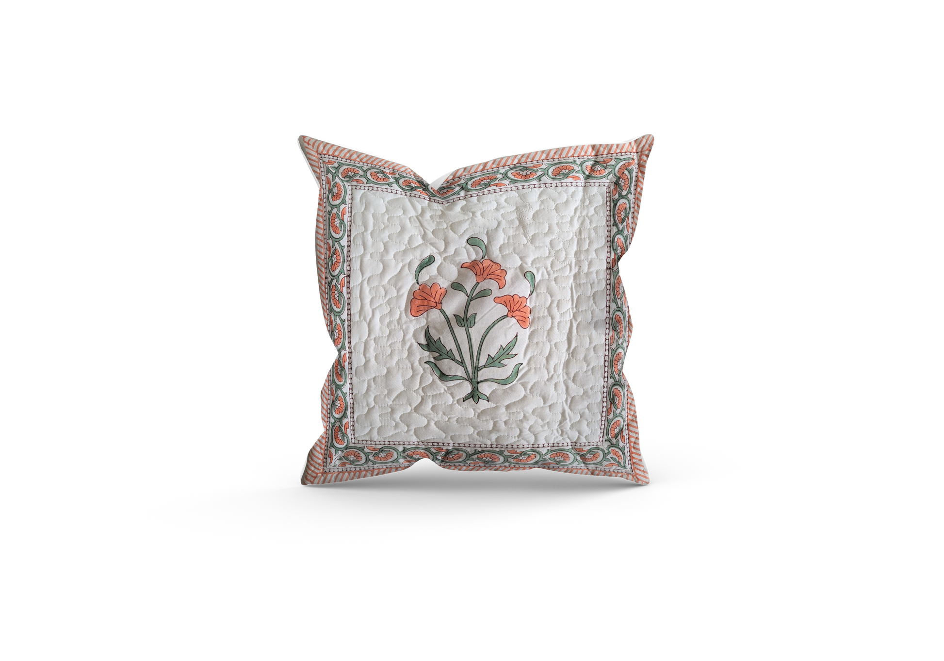 quilted-cushion-cover-with-orange-flower-design-in-the-center-and-orange-floral-border