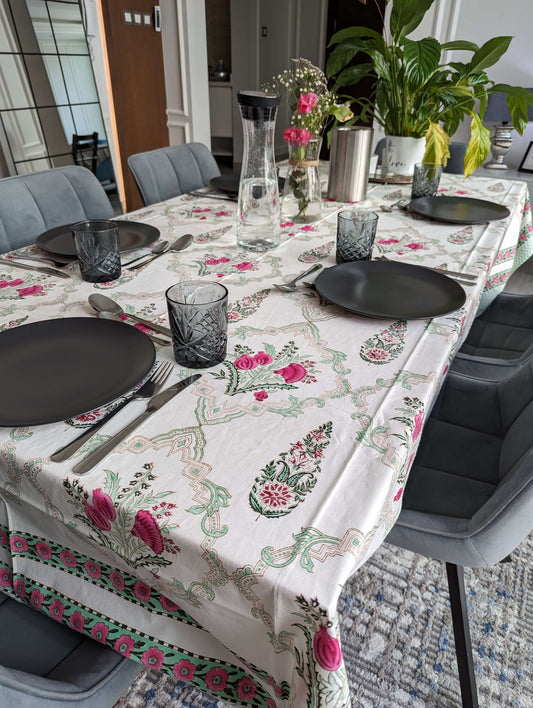 rectangular-tablecloth-for-6-seater-table-with-elegant-pink-flower-design-and-beautiful-border-ornaments