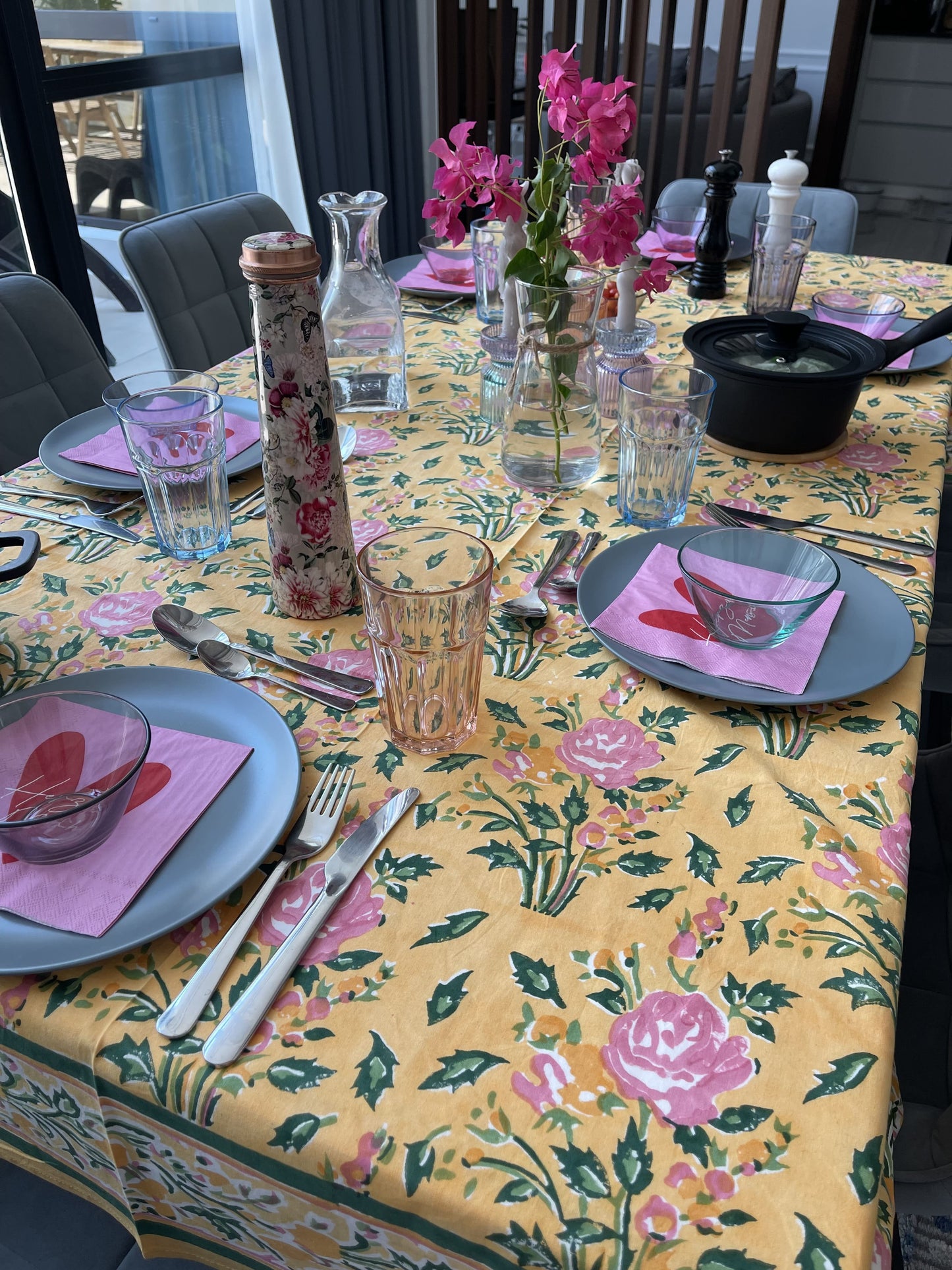 rectangular-tablecloth-for-6-seater-table-with-pink-roses-design-on-bright-yellow-background