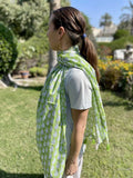 Green color hand block printed bagh design on cotton lightweight and perfect for any occasion 
