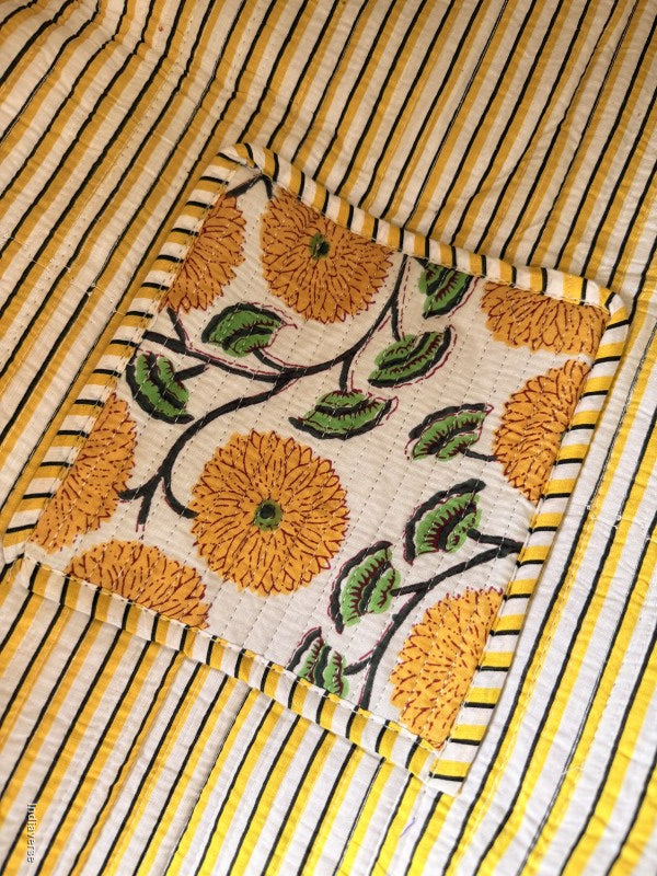 inside pocket view of the tote bag with striped inside material